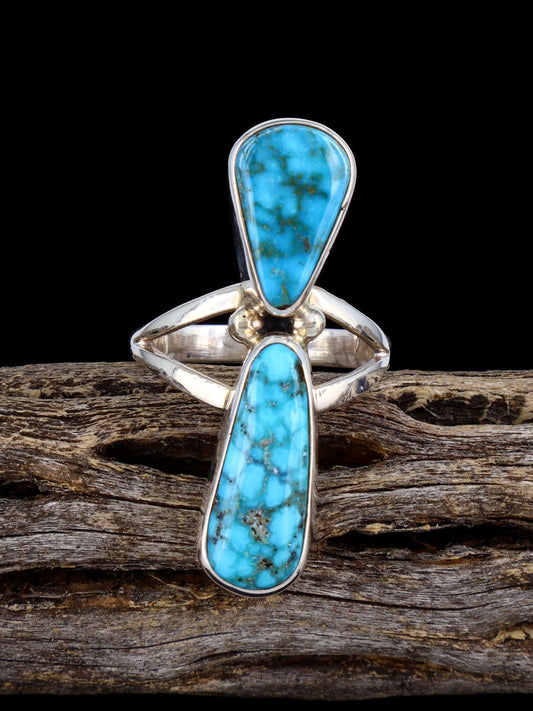 Native American Kingman Turquoise Ring, Size 8 1/2 - PuebloDirect.com