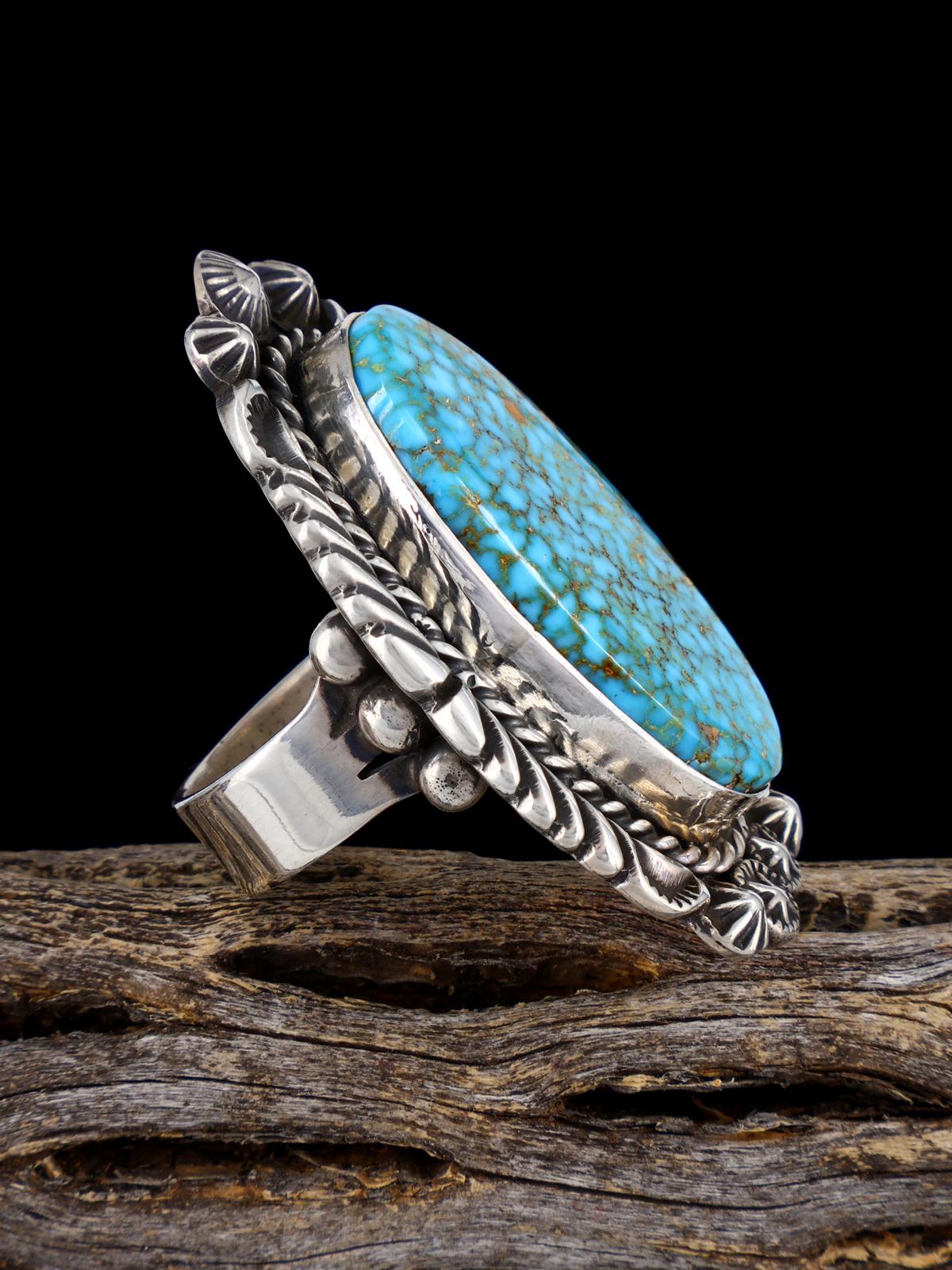 Navajo Kingman Turquoise Ring, Size 8 3/4 - PuebloDirect.com