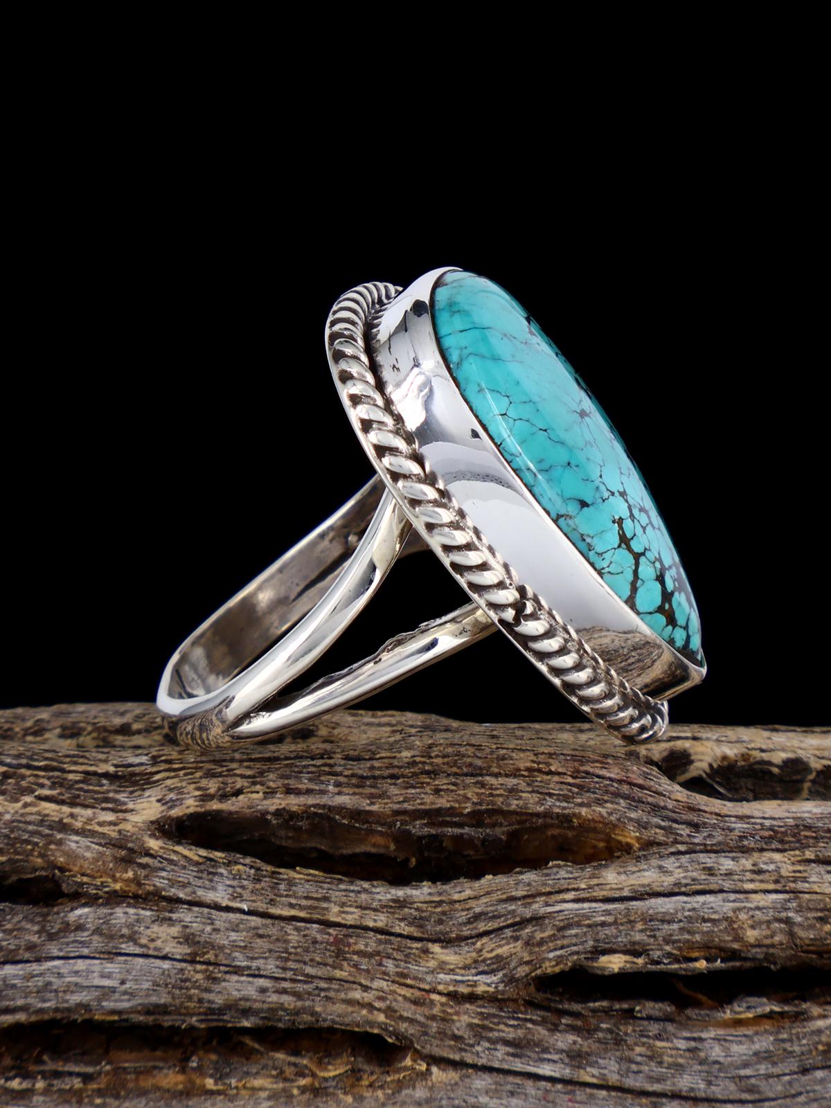 Navajo Cloud Mountain Turquoise Ring, Size 6