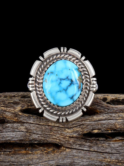 Navajo Kingman Turquoise Ring, Size 7