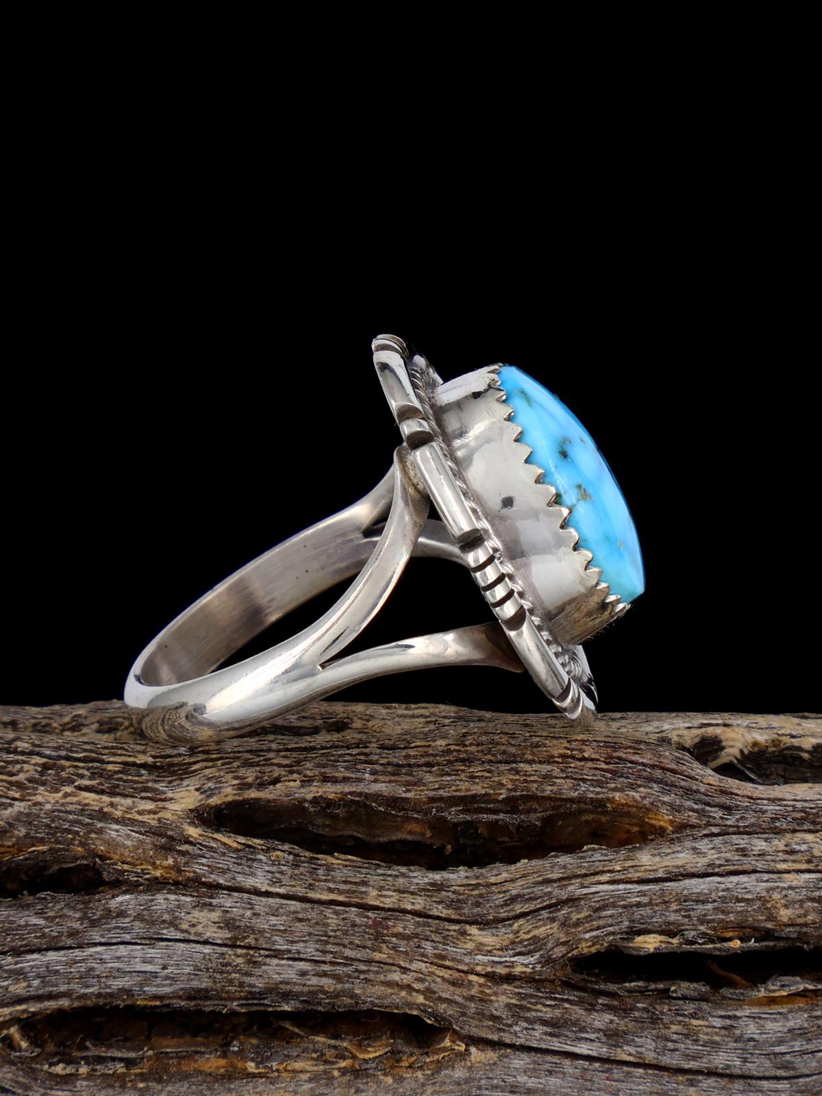 Navajo Kingman Turquoise Ring, Size 7