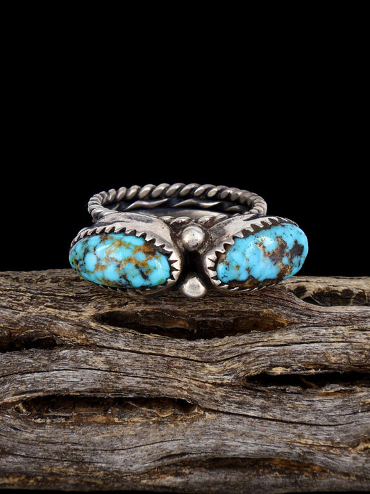 Vintage Sterling Silver Turquoise Ring, Size 8 1/2 - PuebloDirect.com
