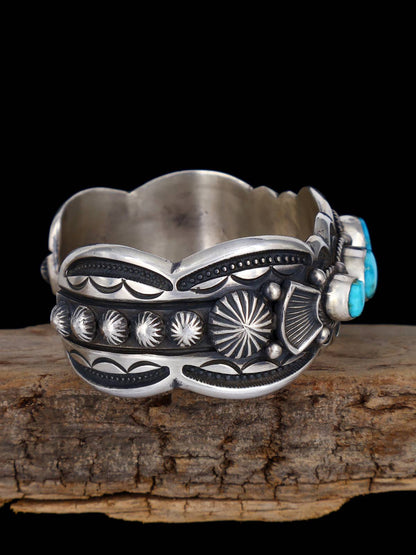 Native American Jewelry Natural Kingman Waterweb Turquoise Cuff Bracelet - PuebloDirect.com