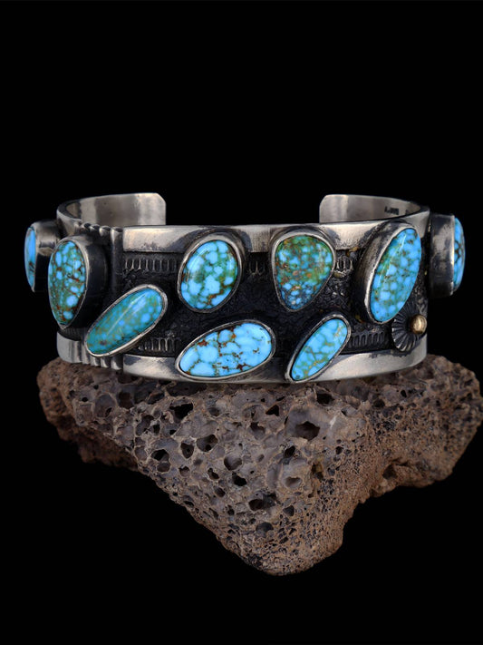 Native American Jewelry Kingman Turquoise Cuff Bracelet - PuebloDirect.com