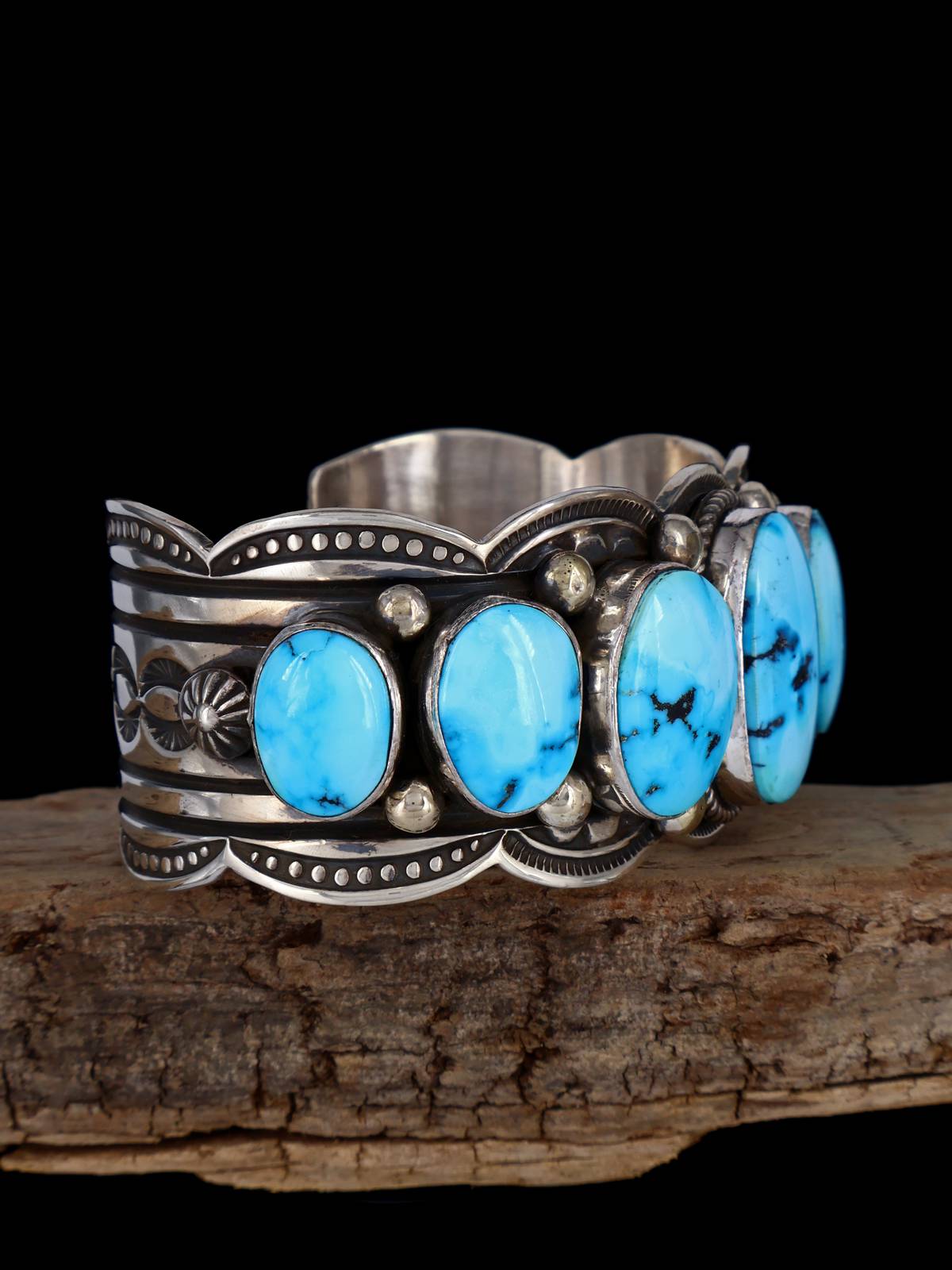 Native American Jewelry Palomino Turquoise Cuff Bracelet - PuebloDirect.com