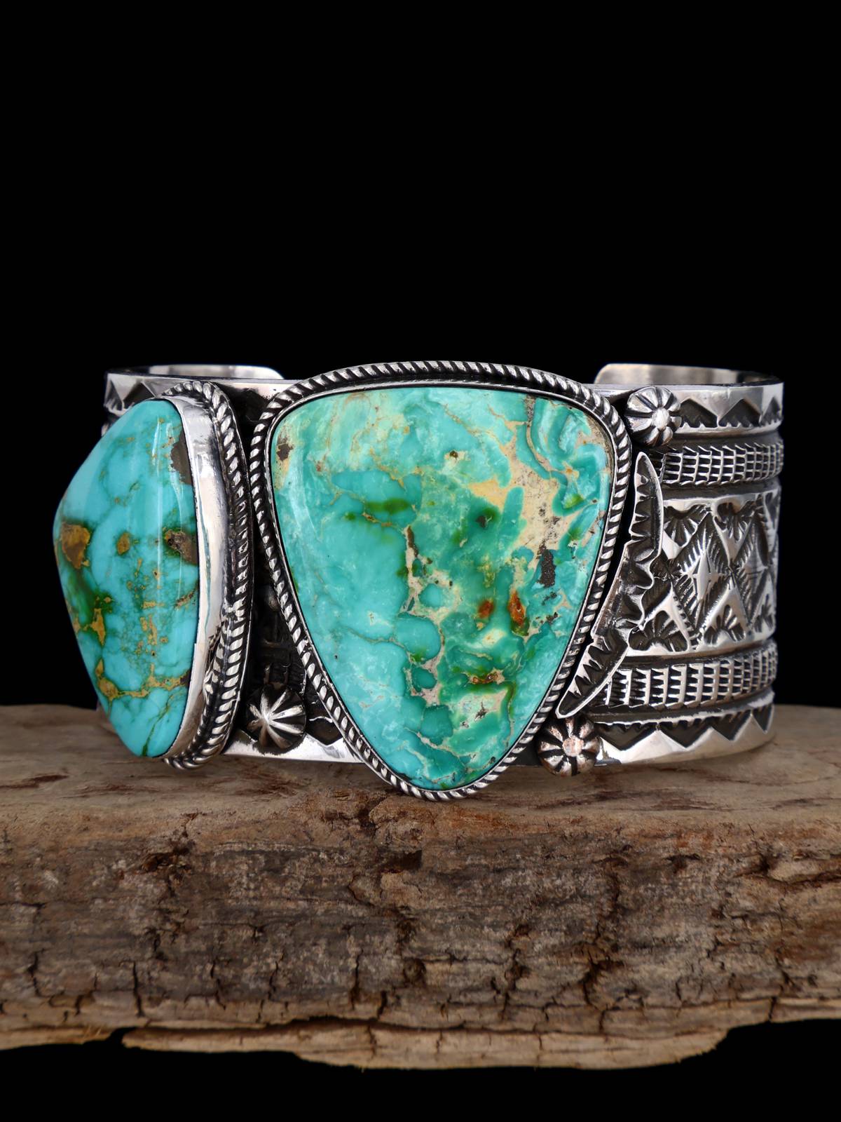 Navajo Jewelry Natural Royston Turquoise Cuff Bracelet - PuebloDirect.com