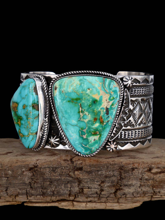 Navajo Jewelry Natural Royston Turquoise Cuff Bracelet - PuebloDirect.com