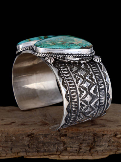 Navajo Jewelry Natural Royston Turquoise Cuff Bracelet - PuebloDirect.com