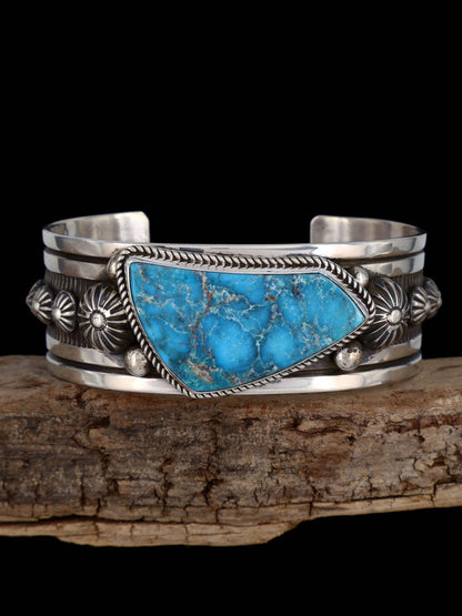 Native Sterling Jewelry Kingman Turquoise Cuff Bracelet - PuebloDirect.com