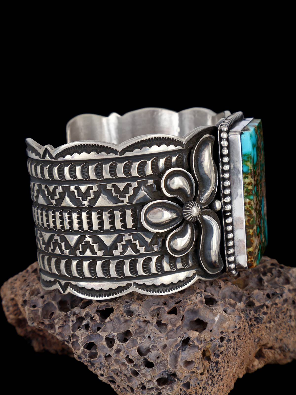 Native American Indian Jewelry Royston Turquoise Cuff Bracelet - PuebloDirect.com