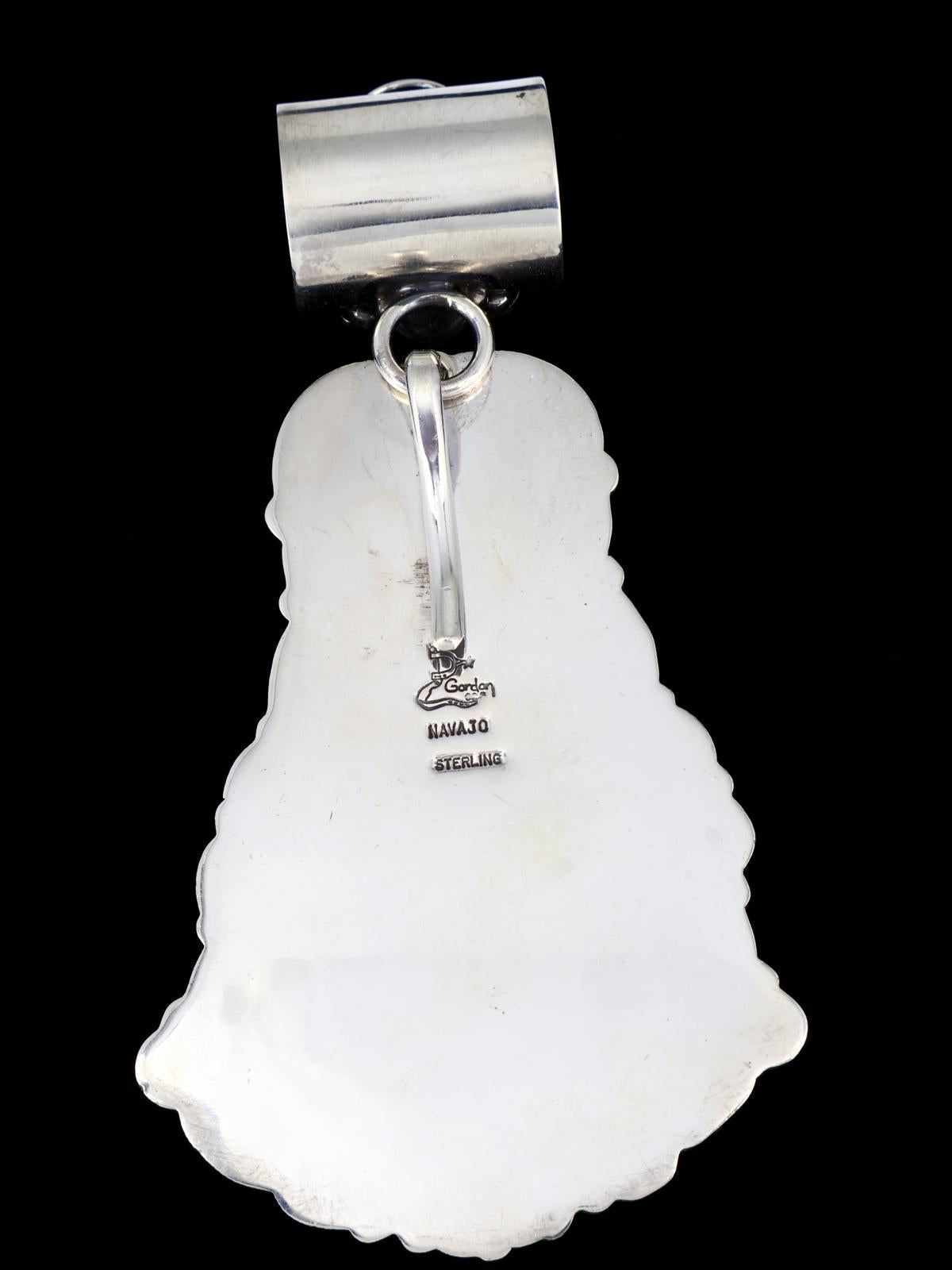 Native American Sterling Silver Jewelry Natural Morenci Turquoise Pendant - PuebloDirect.com