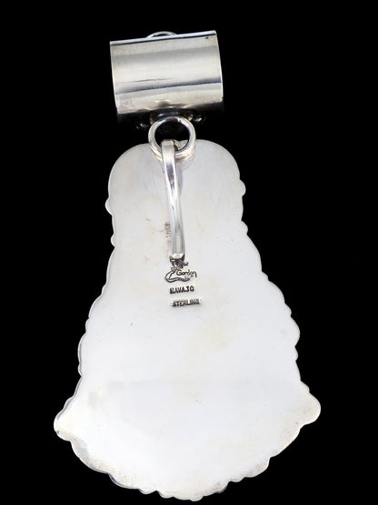 Native American Sterling Silver Jewelry Natural Morenci Turquoise Pendant - PuebloDirect.com