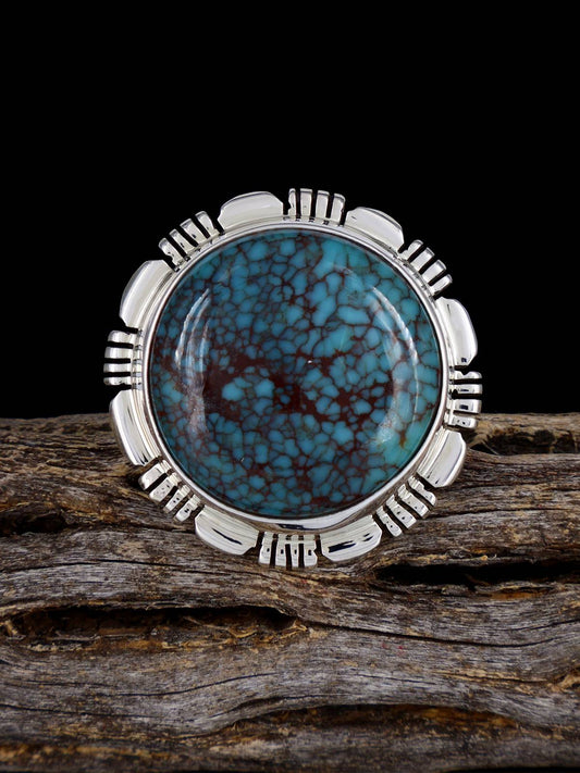 Navajo Sterling Silver Egyptian Turquoise Ring, Size 9 - PuebloDirect.com