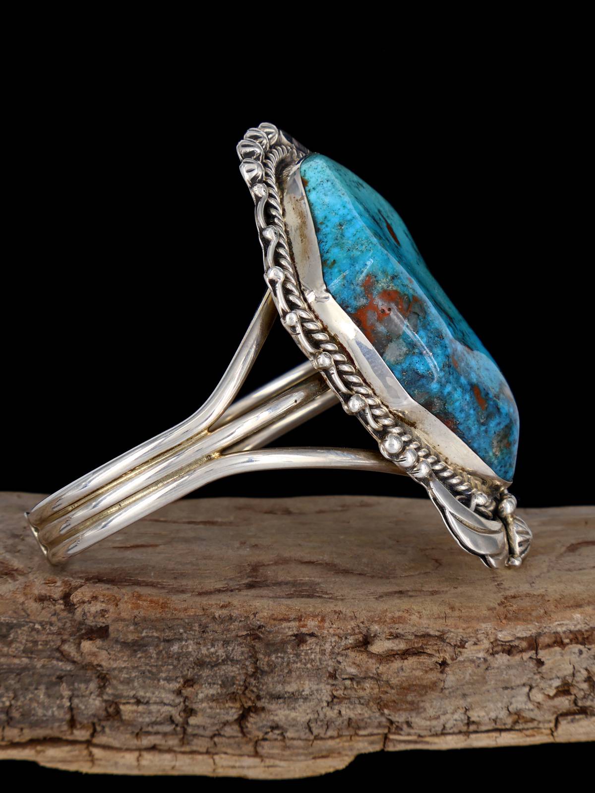 Estate Native American Sterling Silver Turquoise Bracelet - PuebloDirect.com