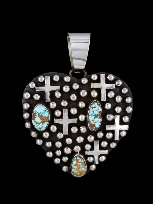 Native American Jewelry Droplet Turquoise Heart Pendant - PuebloDirect.com