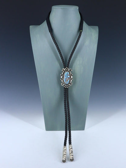 Native American Sterling Silver Golden Hill Turquoise Bolo Tie