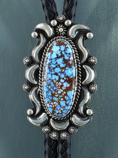 Native American Sterling Silver Golden Hill Turquoise Bolo Tie