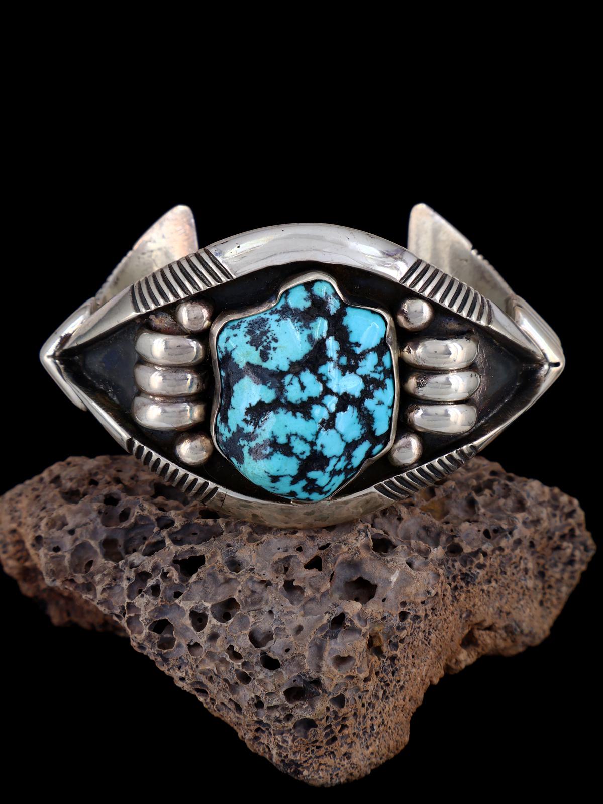 Vintage Turquoise Sterling Silver Bracelet - PuebloDirect.com