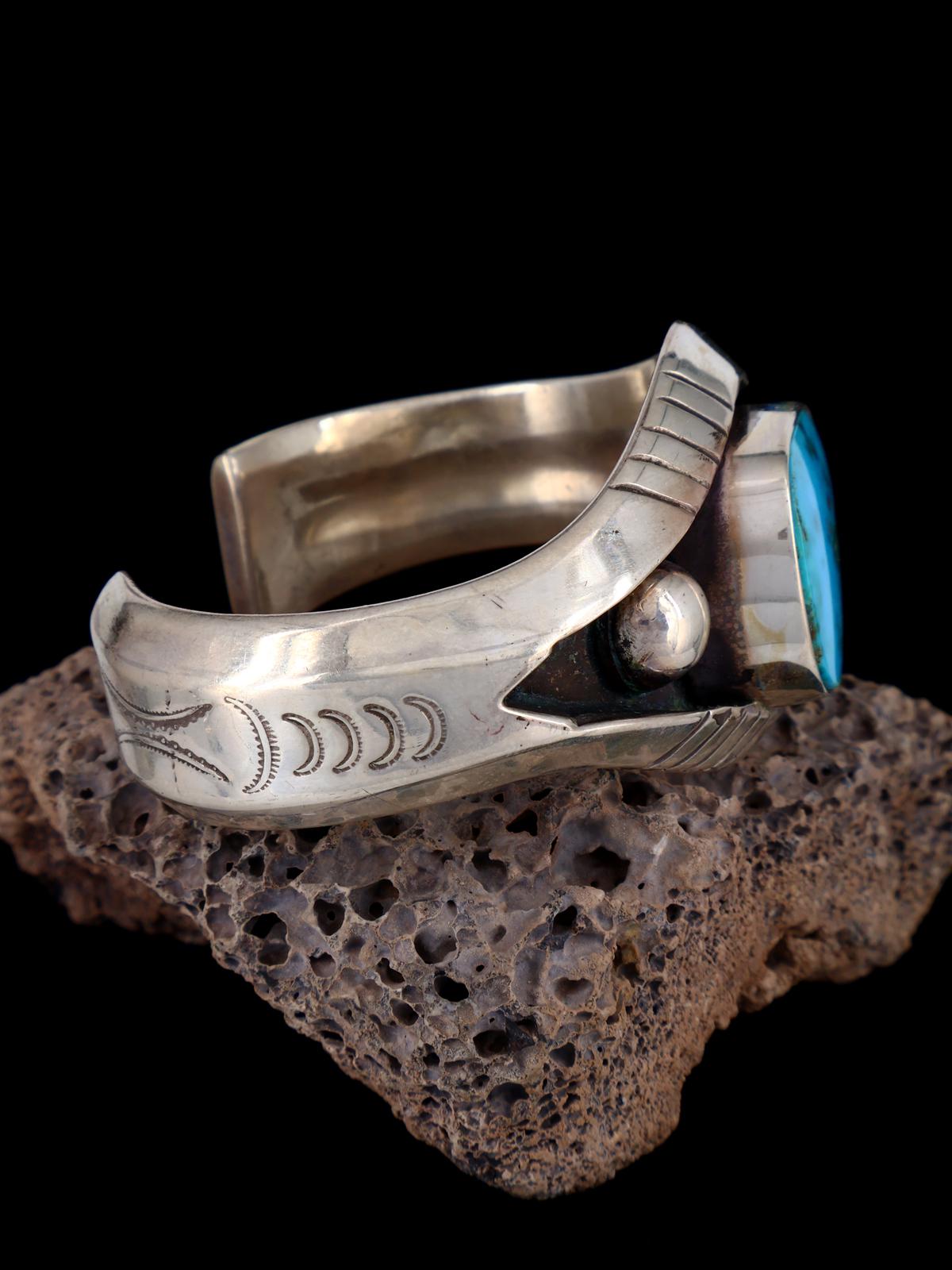 Vintage Turquoise Sterling Silver Bracelet - PuebloDirect.com