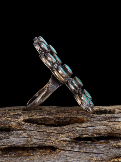Estate Sterling Silver Turquoise Ring, Size 5 1/2 - PuebloDirect.com