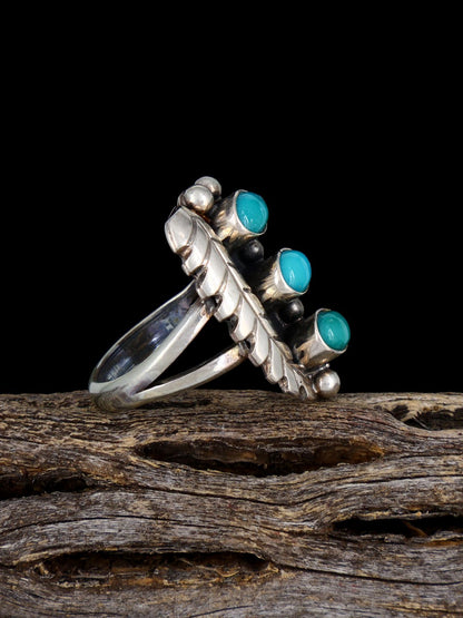 Estate Sterling Silver Turquoise Ring, Size 5 1/4 - PuebloDirect.com