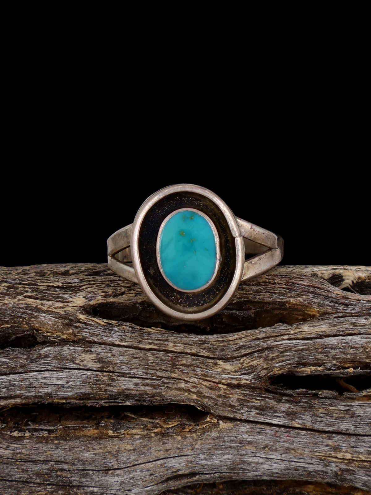 Estate Sterling Silver Turquoise Ring, Size 4 1/2 - PuebloDirect.com