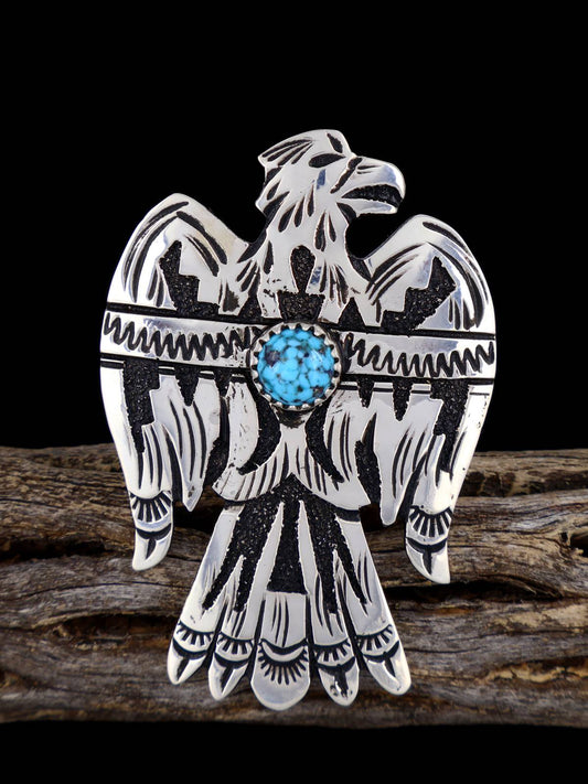 Adjustable Sterling Silver Overlay Turquoise Eagle Ring - PuebloDirect.com