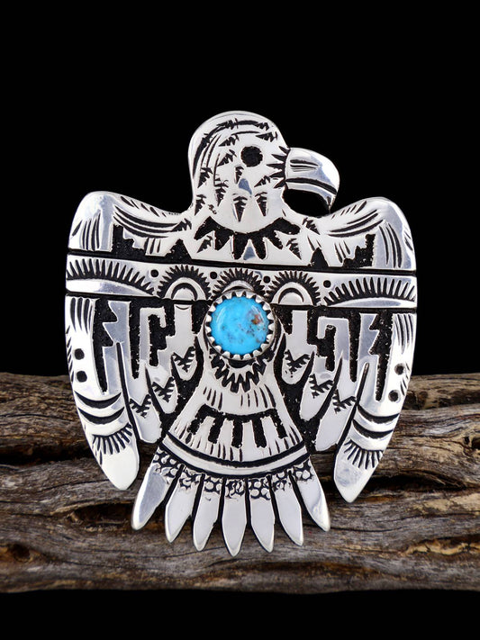 Adjustable Sterling Silver Overlay Turquoise Eagle Ring - PuebloDirect.com