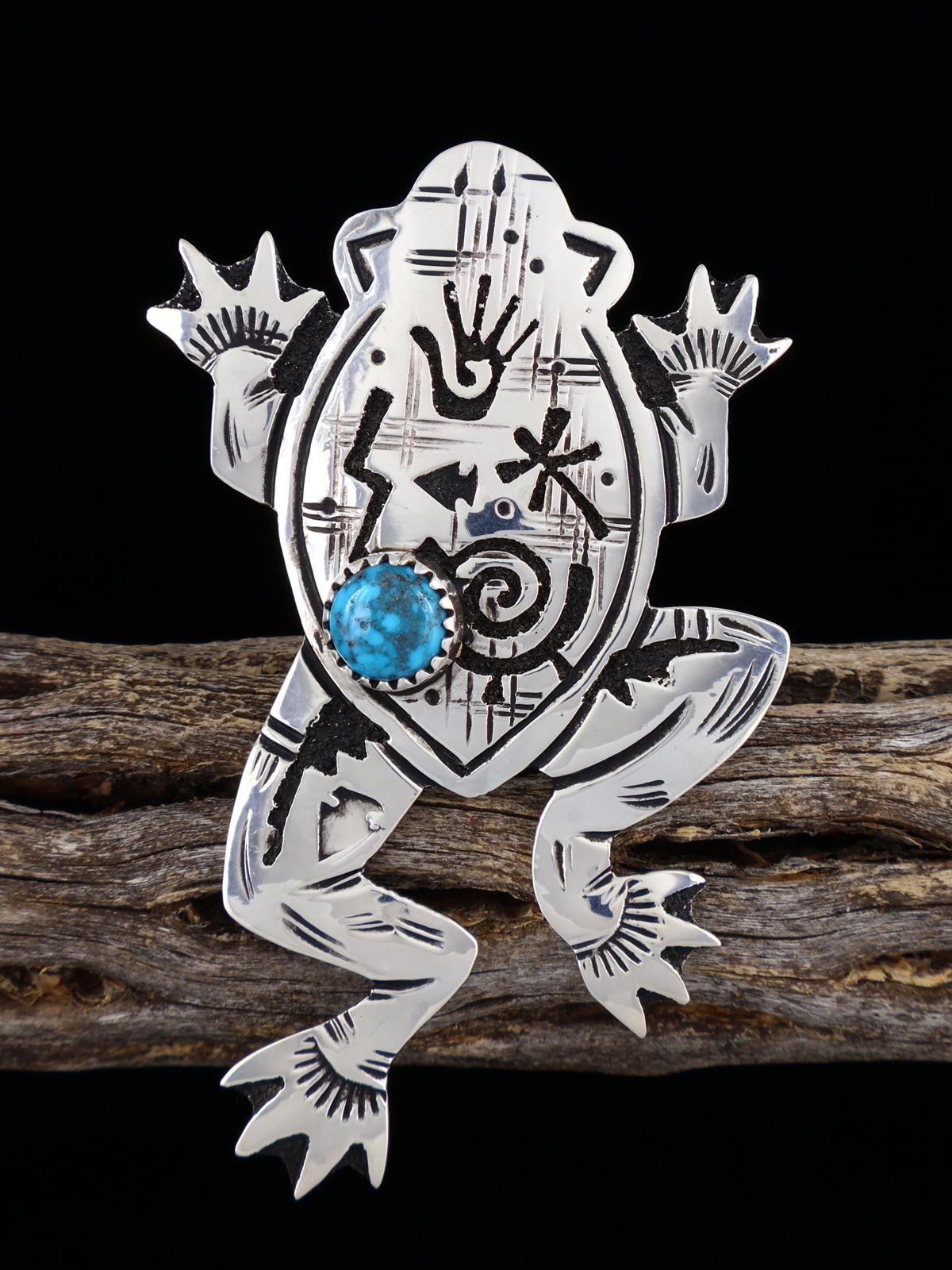 Adjustable Sterling Silver Overlay Turquoise Frog Ring - PuebloDirect.com