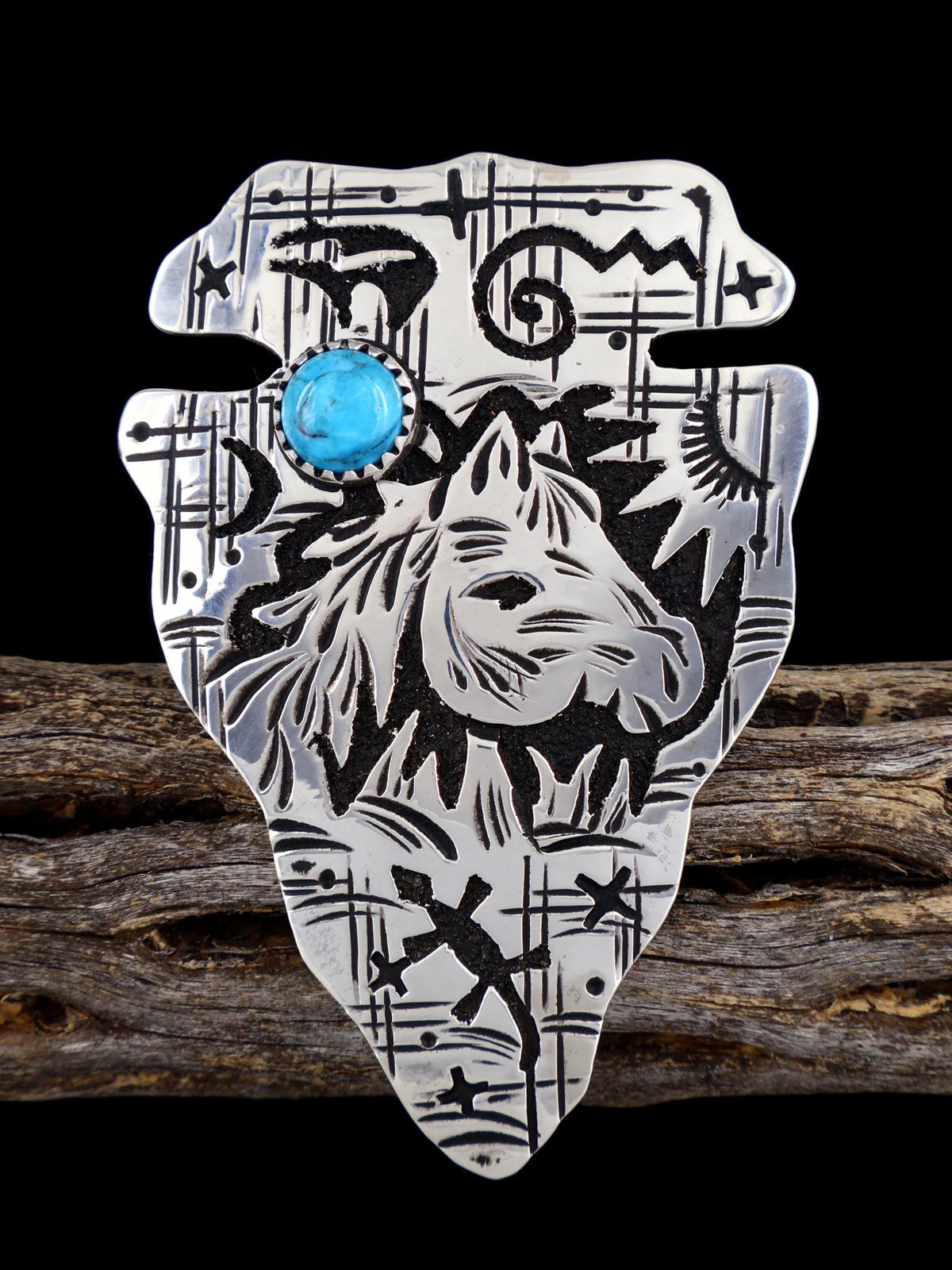 Adjustable Sterling Silver Overlay Turquoise Arrowhead Ring - PuebloDirect.com