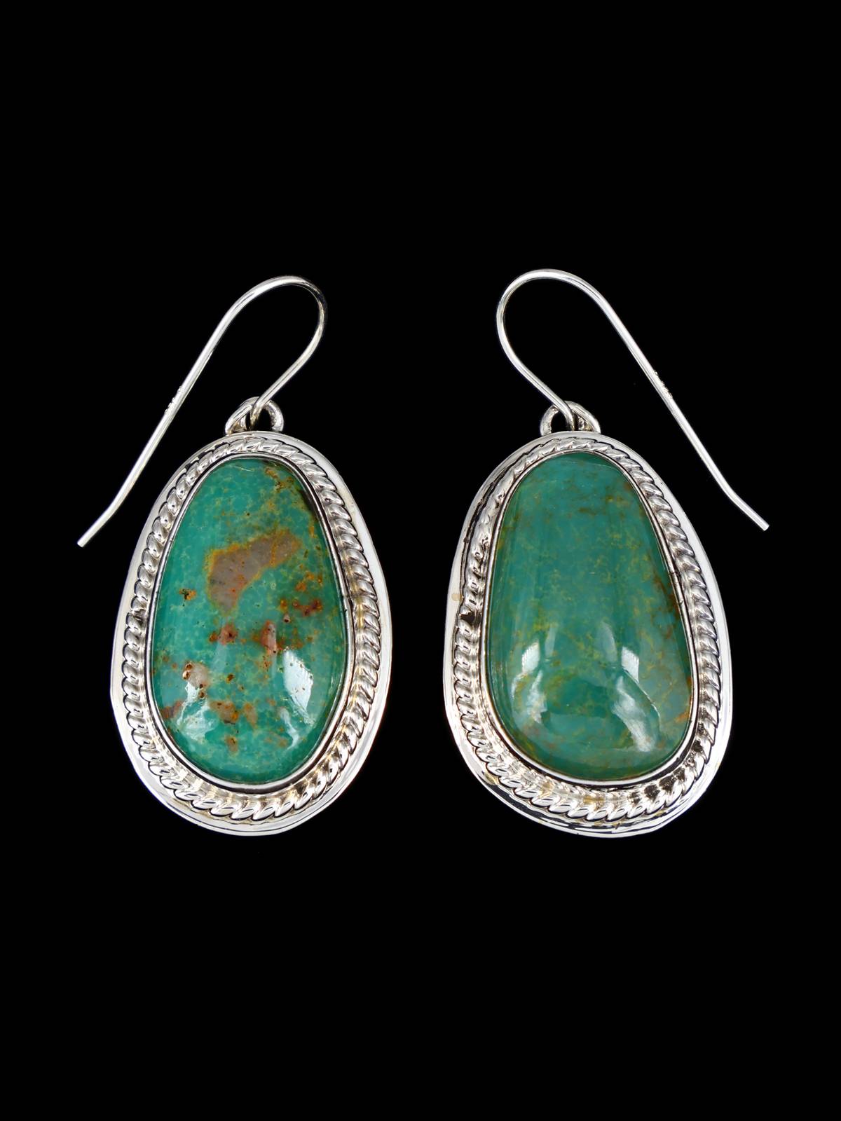 Native American Sterling Silver Turquoise Mountain Squash Blossom Necklace Set - PuebloDirect.com