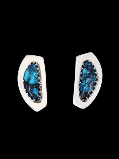 Estate Navajo Natural Cloud Mountain Turquoise Sterling Silver Necklace Set - PuebloDirect.com