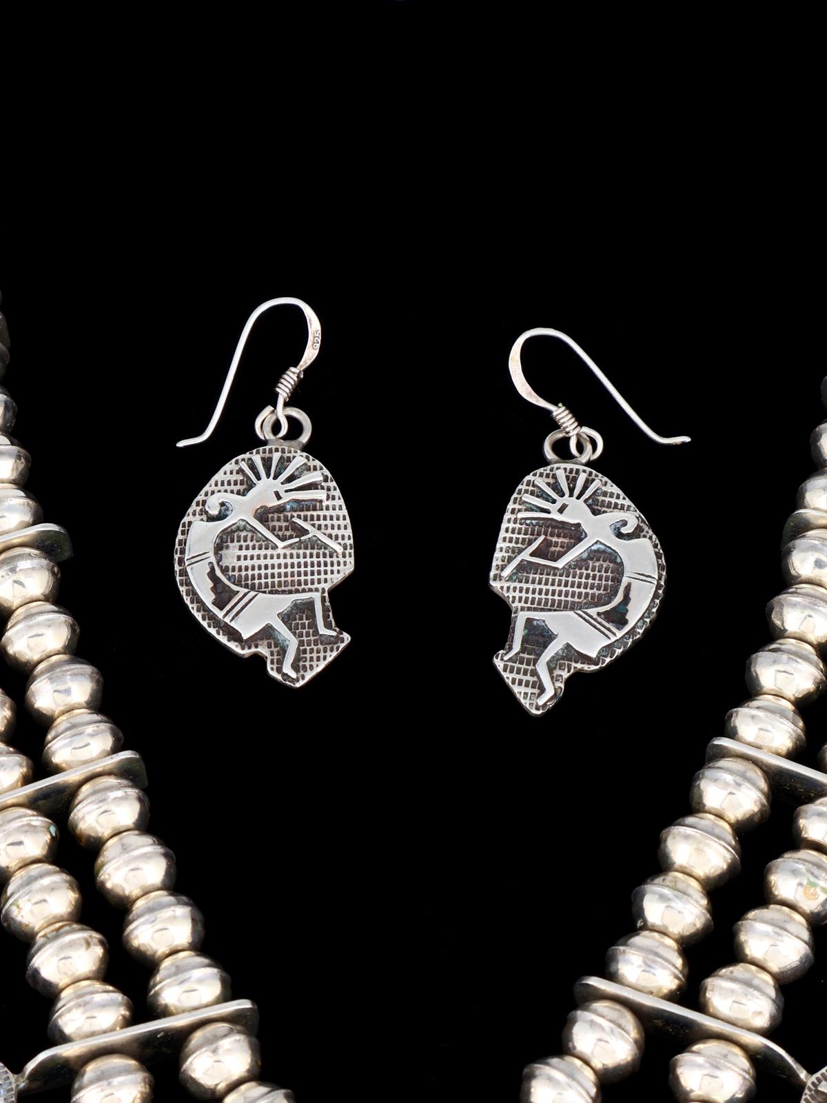 Estate Navajo Sleeping Beauty Turquoise Sterling Silver Squash Blossom Necklace Set - PuebloDirect.com