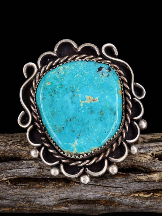 Estate Sterling Silver Turquoise Ring, Size 6 1/2 - PuebloDirect.com