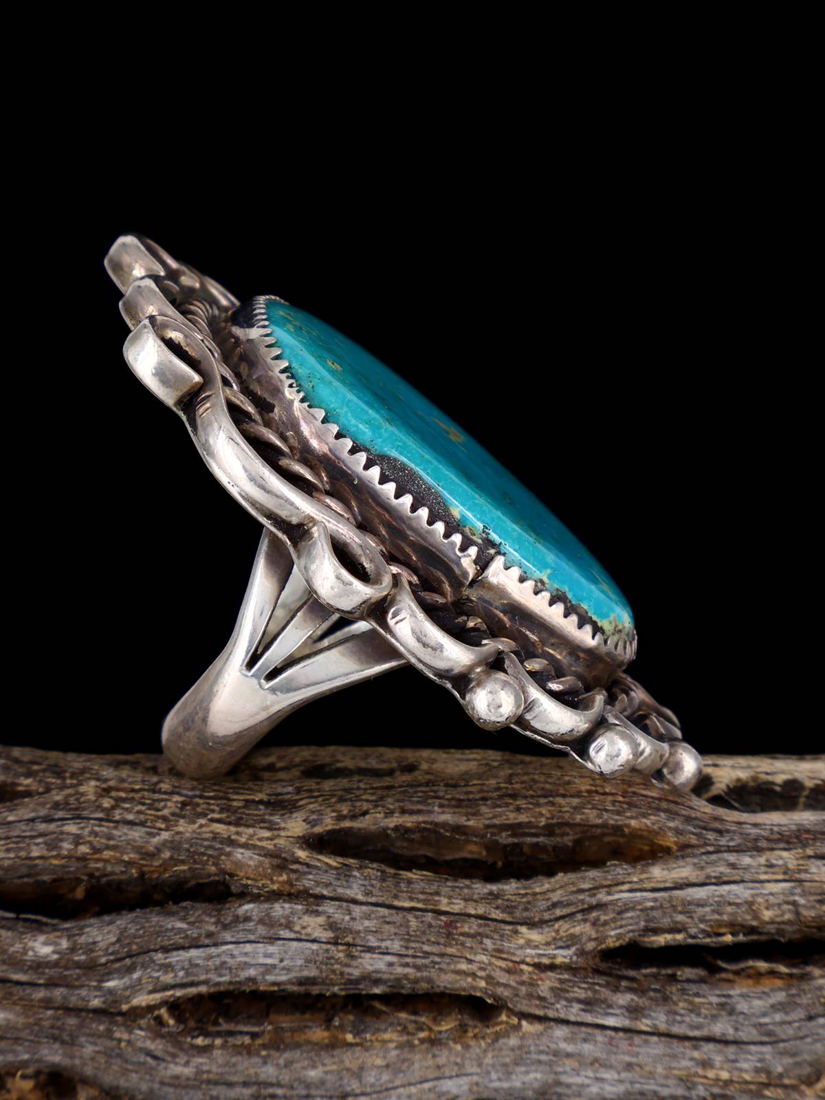 Estate Sterling Silver Turquoise Ring, Size 6 1/2 - PuebloDirect.com