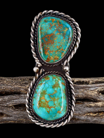 Old Sterling Silver Turquoise Ring, Size 6 1/2 - PuebloDirect.com