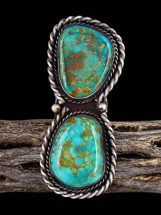 Old Sterling Silver Turquoise Ring, Size 6 1/2 - PuebloDirect.com