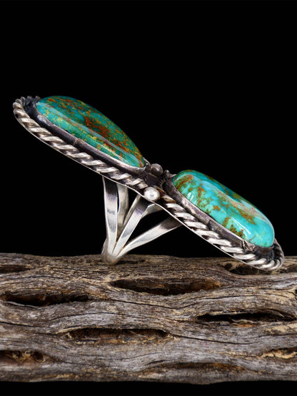Old Sterling Silver Turquoise Ring, Size 6 1/2 - PuebloDirect.com