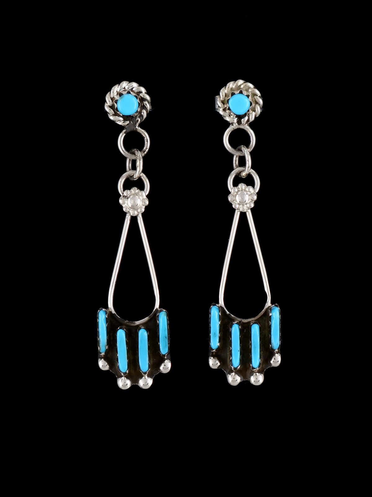 Native American Jewelry Turquoise Zuni Post Earrings - PuebloDirect.com